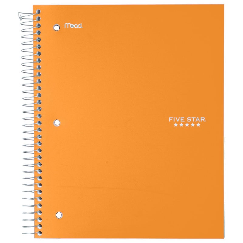 Five Star Spiral Notebooks, 3 Subject, Wide Ruled Paper, 150 Sheets, 10-1/2" x 8", Assorted Colors, 6 Pack (73449) - Image 4